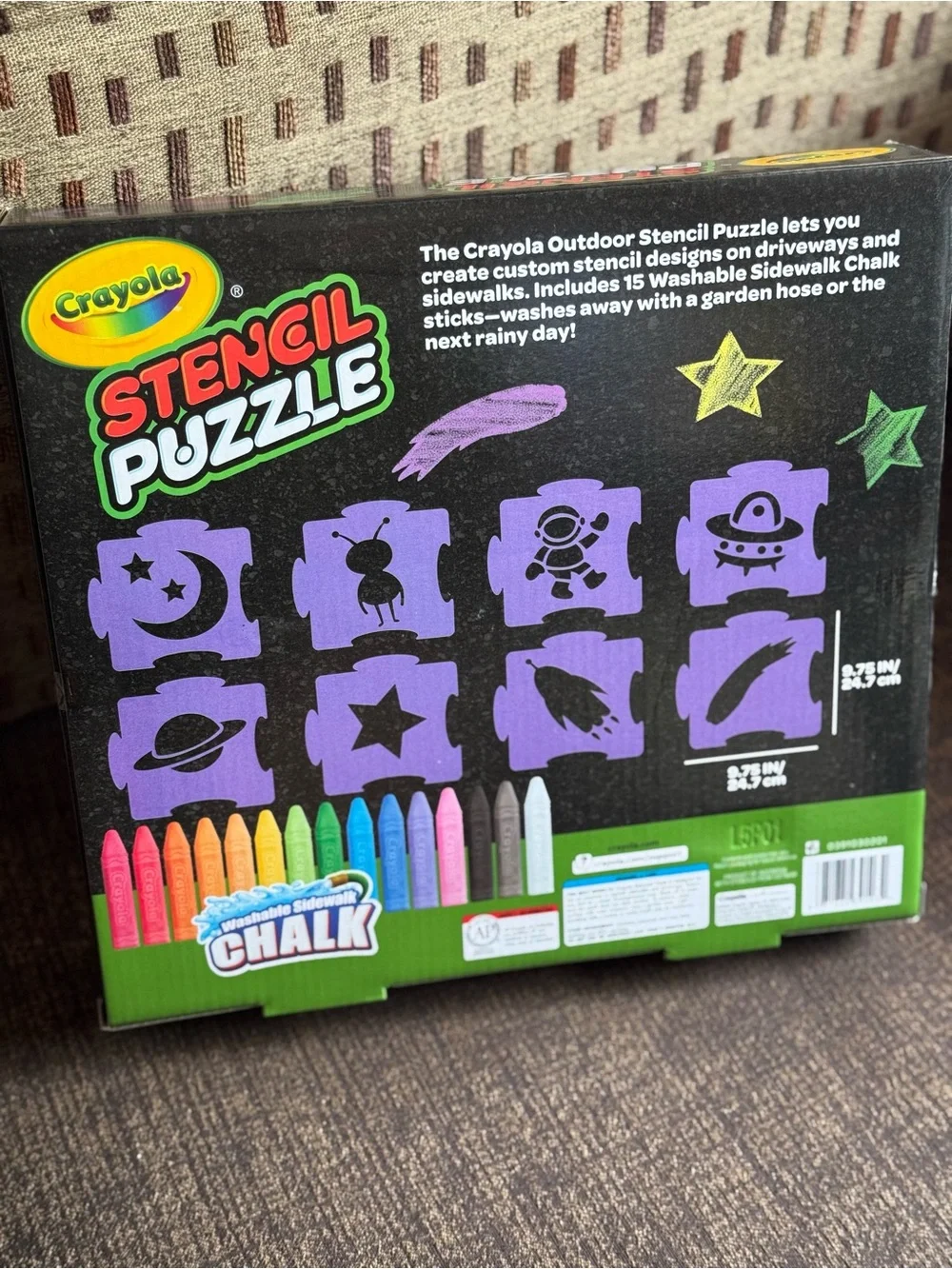 NEW Crayons Stencil Puzzle Sidewalk Chalk Art Set